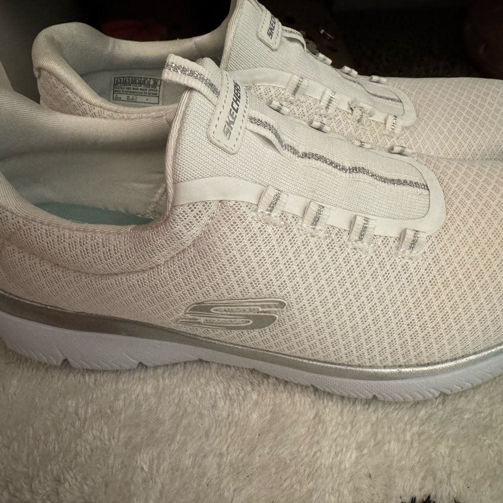 Skechers Cream Slip-On Shoes